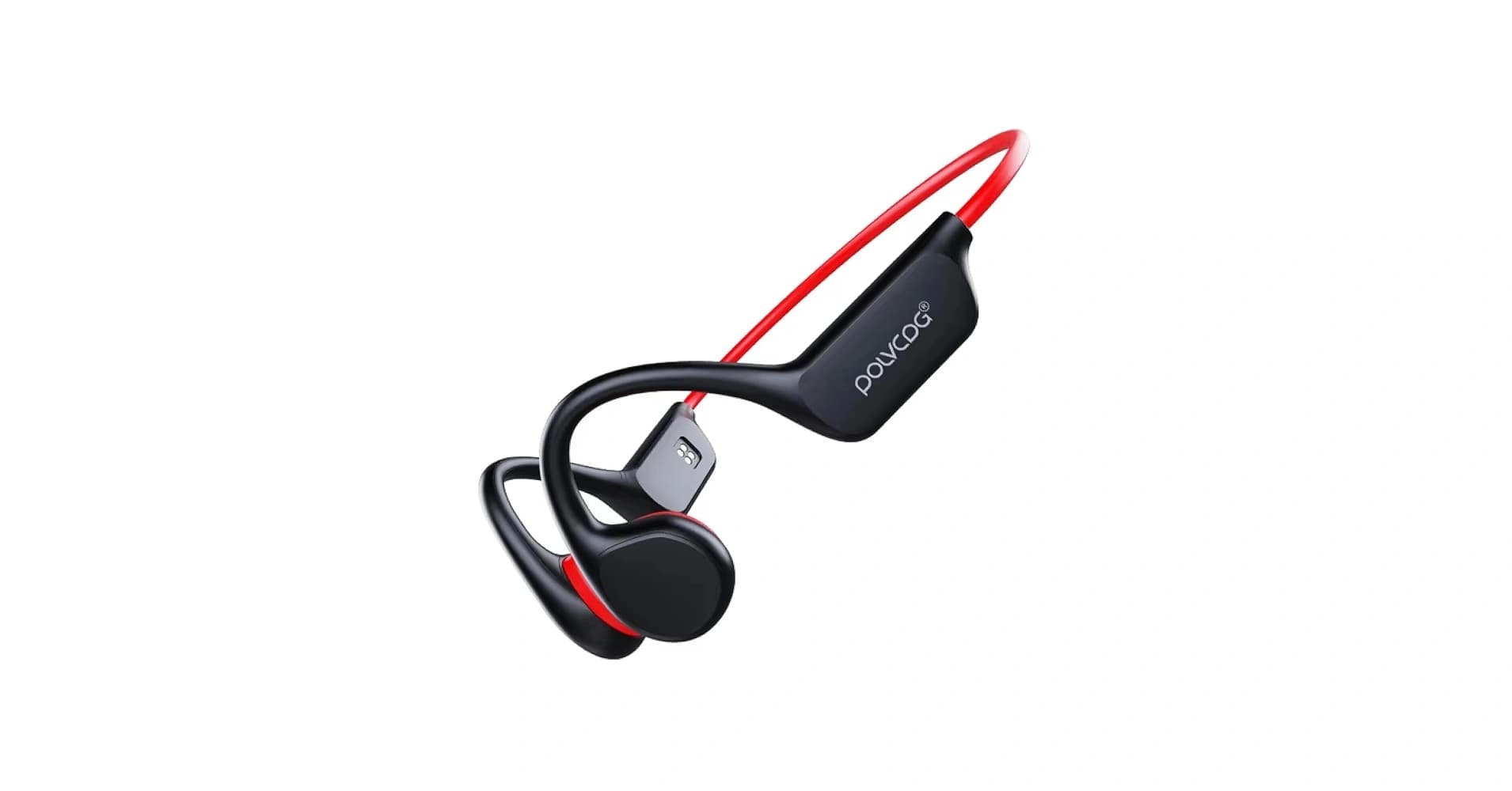 Audífonos acuáticos POLVCDG X7 de conducción ósea en negro y rojo